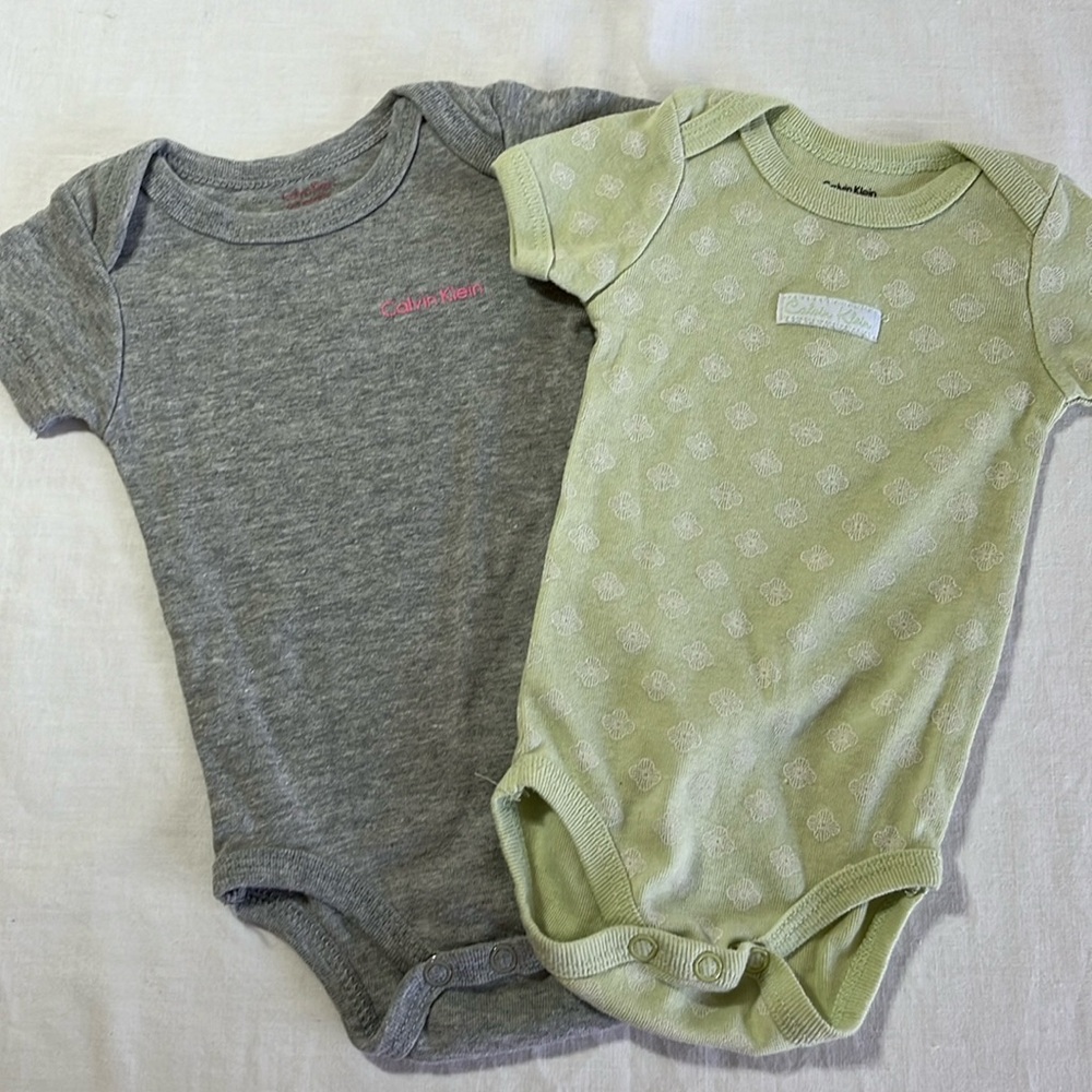 0-3M Calvin Klein diaper shirt, onesie bundle